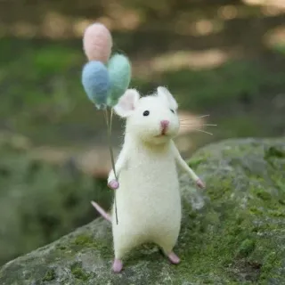 🐭 chuột, bong bóng, nỉ, đồ chơi, động vật, dễ thương telegram sticker