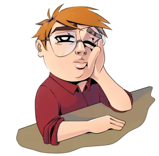 🤓 personne, ennuyé, lunettes, autocollant whatsapp sticker