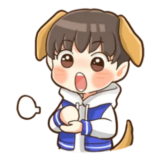 😲 Chibi, Anime, Desenho, Cachorro, Fofo, Kawaii telegram sticker