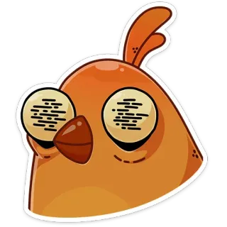👀 cartoon, vogel, oranje, sticker telegram sticker