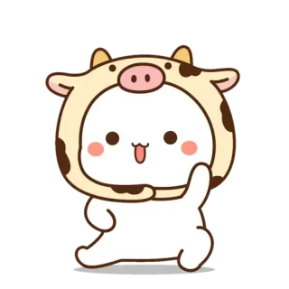 💃 niedlich, Cartoon, Tier, Kuh, Maskottchen, kawaii telegram sticker