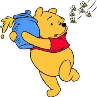 😱 Winnie the Pooh winnie the pooh, cartoon, honey, bees, disney telegram sticker