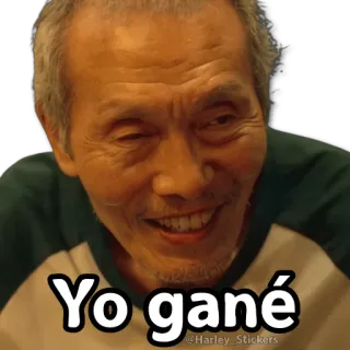 😀 Yo gané squid game, winner, spanish, meme, old man telegram sticker