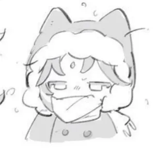 🌟 gato, desenho animado, esboço, anime telegram sticker