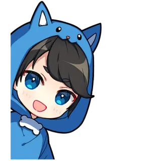 😄 Anime, Dessin animé, Mignon, Garçon, Chien, Animal, Sweat à capuche telegram sticker