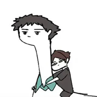 🦈 anime, cartoni animati, disegno, amici, amicizia, abbraccio telegram sticker