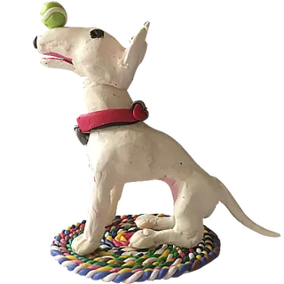 ⏳ dog, animal, tennis ball, pet, clay, sculpture, playful telegram sticker