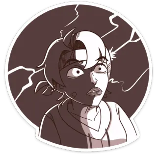 😨 adesivo, desenho animado, expressão chocada, ilustração, mulher telegram sticker