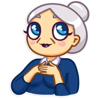 👵 cartoon, grandmother, old woman, grandma, woman, character telegram sticker