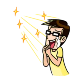 😍 celebration, excited, sparkles, happy, joyful, triumph, cartoon, person telegram sticker