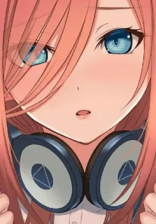 🥀 Anime, Chica, Auriculares, Lindo, Dibujos animados whatsapp sticker