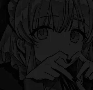 🖤 Аниме, Девушка, Мультфильм, Манга, Сердце, Руки telegram sticker