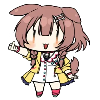 🖕 Inugami Korone vtuber, cane, anime, chibi, korone, inugami whatsapp sticker