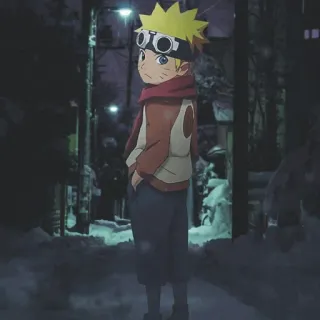 💛 Naruto Аниме, Манга, Наруто, Персонаж, Снег, Зима, Улица telegram sticker