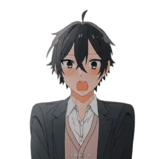 ❤ Anime, überrascht, geschockt, kawaii, Schuluniform, Anime Junge telegram sticker