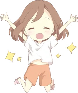 ☺️ anime, girl, happy, cartoon, sparkles telegram sticker