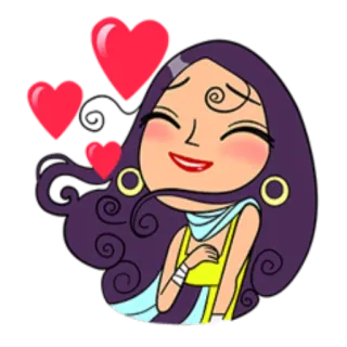 😍 Cartoon, Frau, Herzen, Liebe, Figur telegram sticker