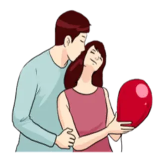 🎈 casal, amor, romance, desenho animado, relacionamento, abraço, carinho telegram sticker