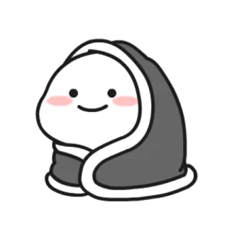 🧣 carino, kawaii, coperta, cartone animato, adorabile, personaggio whatsapp sticker