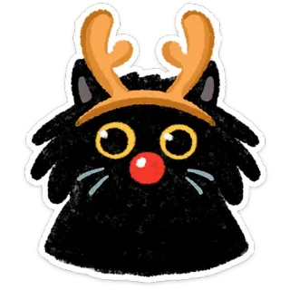🦌 mèo, giáng sinh, tuần lộc, kỳ nghỉ, nhãn dán, hoạt hình, động vật whatsapp sticker