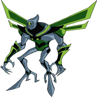 🎄 Jetray Ben 10 Мультфильм, Пришелец, Супергерой, Анимация, Джетрей, Бен 10 telegram sticker