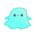👿 Blob, Niedlich, Cartoon, Blob-Charakter, Blau, Kawaii, Simpel, Sticker telegram sticker