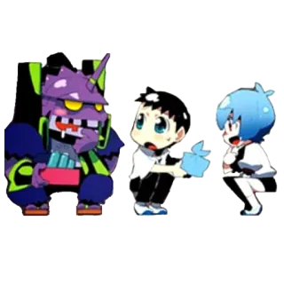 🔹 Shinji Ikari Neon Genesis Evangelion Anime, Mecha, Futurista, Animación, Dibujos animados telegram sticker