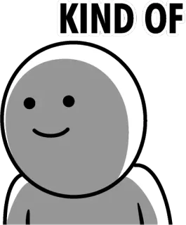 😨 KIND OF meme, kind of, expression, neutral, gray telegram sticker