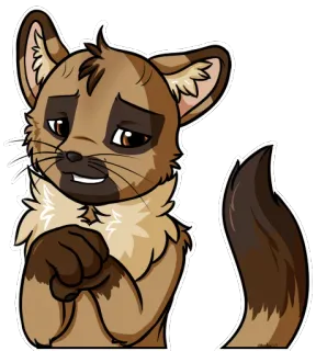 😓 furry, carino, animale, marrone, cartone animato whatsapp sticker