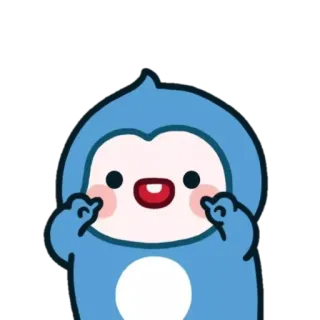 🐧 かわいい, 漫画, 青, 可愛い telegram sticker