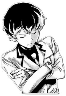 😑 Anime, Manga, Chico, Ilustración, Retrato telegram sticker