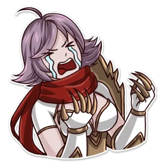 😫 Аниме, Плачет, Эмоциональный, Грустный, Персонаж, Женский, Слезы telegram sticker