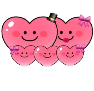 👨 corazones, familia, amor, dibujos animados, lindo, romántico telegram sticker