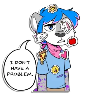 🖼 I DON'T HAVE A PROBLEM. cartoon, dier, sticker, schattig, grappig, uitdrukking whatsapp sticker