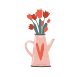 💐 fiore, annaffiatoio, cuore, pianta, giardinaggio, carino, decorazione whatsapp sticker
