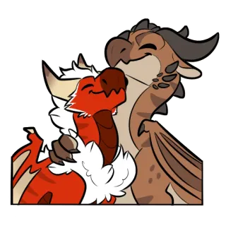 ❤️ มังกร, แฟนตาซี, การ์ตูน, กอด, น่ารัก, มิตรภาพ telegram sticker