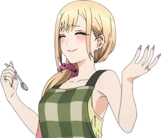 😋 Marin Kitagawa My Dress-Up Darling Anime, Garota, Culinária, Fofo telegram sticker