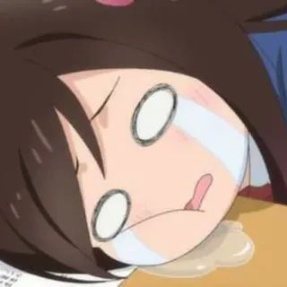 😭 anime, tired, exhausted, sad, crying, cartoon telegram sticker
