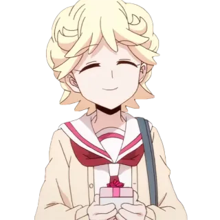 🎁 Anime, Regalo, Pelo rubio, Mujer, Dibujos animados, Lindo telegram sticker