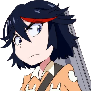🤨 Ryuko Matoi Kill la Kill Anime, Kill la Kill, Ryuko Matoi, Arrabbiato/a, Personaggio, Illustrazione whatsapp sticker