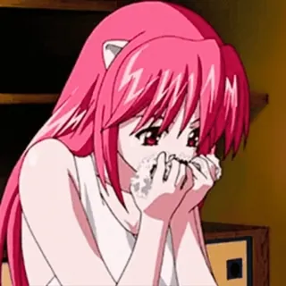 ☺️ anime girl, crying, sad, pink hair, kawaii telegram sticker