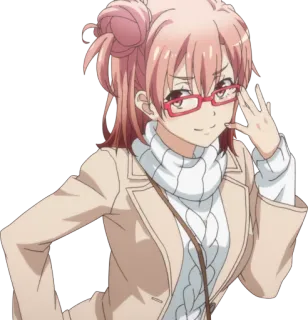 🤓 Yui Yuigahama My Teen Romantic Comedy SNAFU Anime, Garota, Fofa, Sorriso, Óculos, Yui Yuigahama, My Teen Romantic Comedy SNAFU telegram sticker