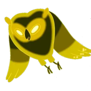 🦉 Eule, Cartoon, Vogel, Tier, Gelb telegram sticker
