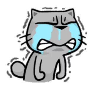 😵 Katze, weinend, traurig, Cartoon, Aufkleber, Emoticon telegram sticker