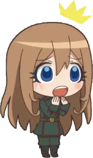 😱 Anime, Manga, Uniforme militar, Chibi, Chica telegram sticker