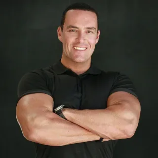 😎 man, fitness, muscular, portrait, arms crossed, athlete telegram sticker