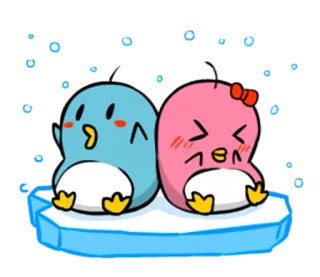 😄 pinguim, gelo, fofo, desenho animado, animais, kawaii telegram sticker