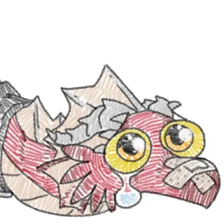 😢 naga, kartun, luka, plester, sedih, menangis, imut telegram sticker
