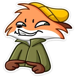 😅 renard, animal, dessin animé, personnage, suffisant, malicieux telegram sticker