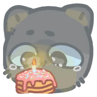 🧁 медведь, милый, торт, день рождения, праздник, животное whatsapp sticker